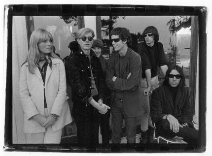 Velvet Underground &amp; Nico with Andy Warhol in the Hollywood Hills 1966© Gerard Malanga Courtesy Galerie Caroline Smulders Paris